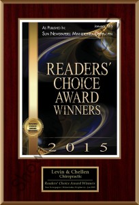 Readers’ Choice Award Best Chiropractic Clinic 2015